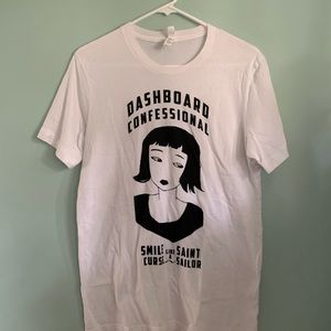 dashboard confessional white graphic tee